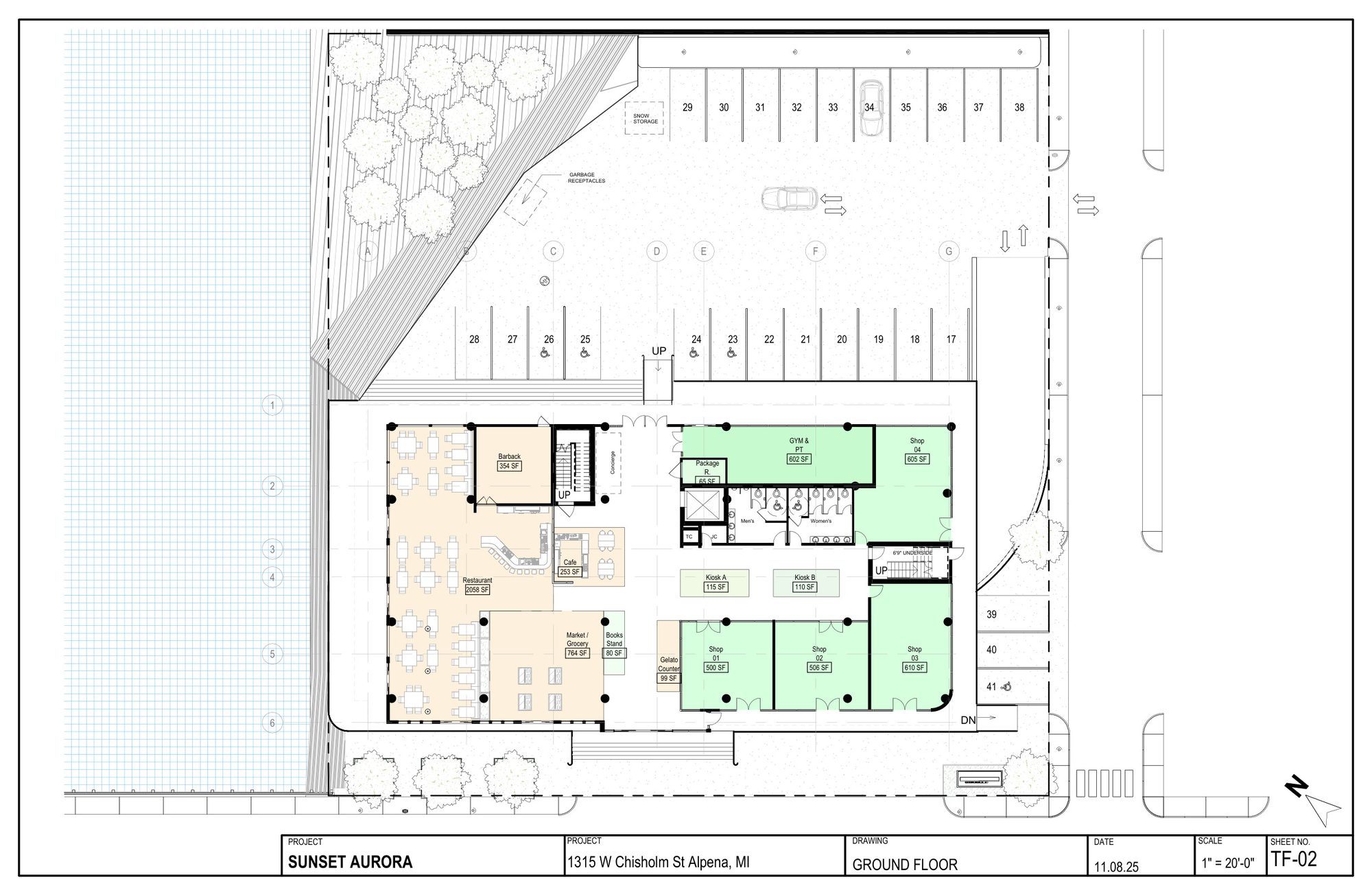 Sunset Aurora, Ground floor plan